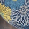 Homeroots 8 ft. Round Blue Tropical Flower Area Rug 385407 - alternate 3